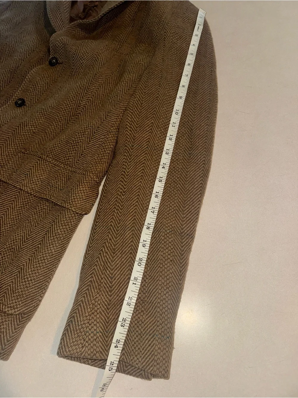 VTG Polo Ralph Lauren Italy Lambswool Blazer Sport Coat Large Leather Elbow